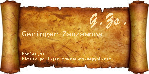 Geringer Zsuzsanna névjegykártya